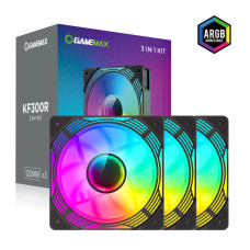 Кулер для корпусу 120mm*3 KIT ARGB fan (функція реверсу) GAMEMAX KF300R BK