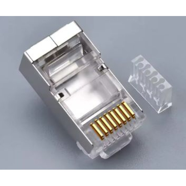 Конектор RJ45, STP, 6 cat, 8p8c (100шт пакунок), зі вставкою KINGDA KD-PG8003-C6/100