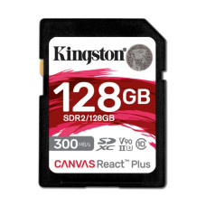 Карта пам'яті 128GB SDXC UHS-II Canvas React Plus 280R/100W U3, V90 for Full HD/4K KINGSTON SDR2/128GB