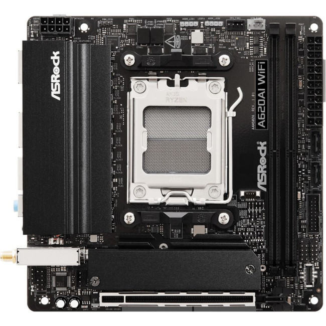 Mатеринська плата sAM5 AMD A620A HDMI 2xM.2 2.5GbE LAN mini-ITX ASROCK A620AI WIFI