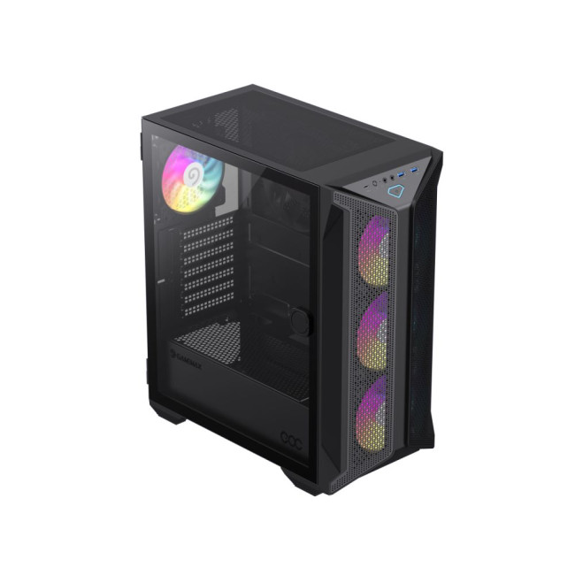 Корпус ATX без блока живлення , загартоване склоX,M-ATX,ITX ,  USB3.0  +TYPE-C GEN2, Combo Audio*1 GAMEMAX Brufen COC