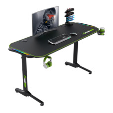Стіл геймерський D140 Carbon-RGB чорний, вуглецеве волокно, ергономічний дизайн GAMEMAX D140 Carbon-RGB