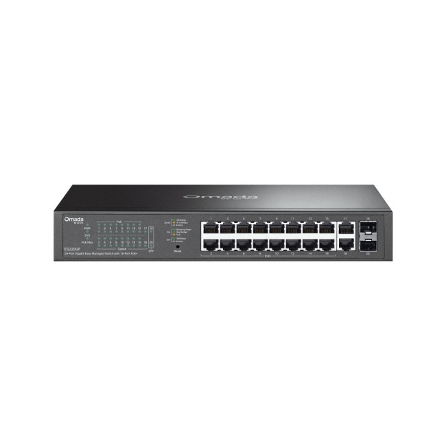 20-портовий гігабітний комутатор Omada Easy Managed з 16 портами PoE+ TP-LINK, ES220GP TP-LINK ES220GP