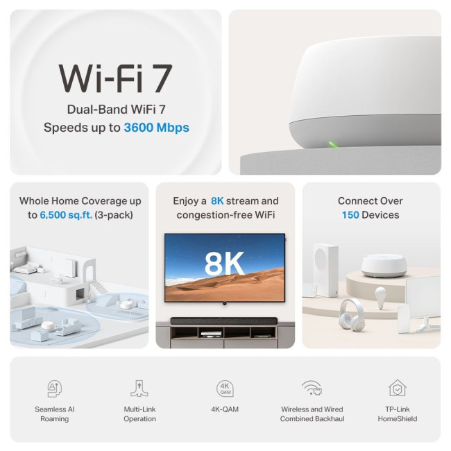 Домашня Mesh система Wi-Fi  7 Tp-Link, Deco BE22(3-pack) TP-LINK Deco BE22(3-pack)
