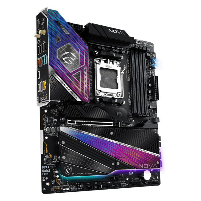 Mатеринська плата sAM5 AMD X870 4xDDR5 HDMI/2xUSB4 Type-C 5xM.2 5GbE LAN ATX ASROCK X870 NOVA WIFI