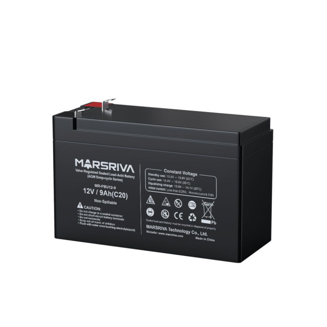 AGM батарея 12V/9Ah глибокого розряду  MR-PBU12/9Герметична свинцево-кислотна батарея 12V/9Ah, MARSRIVA MR-PBU12-9