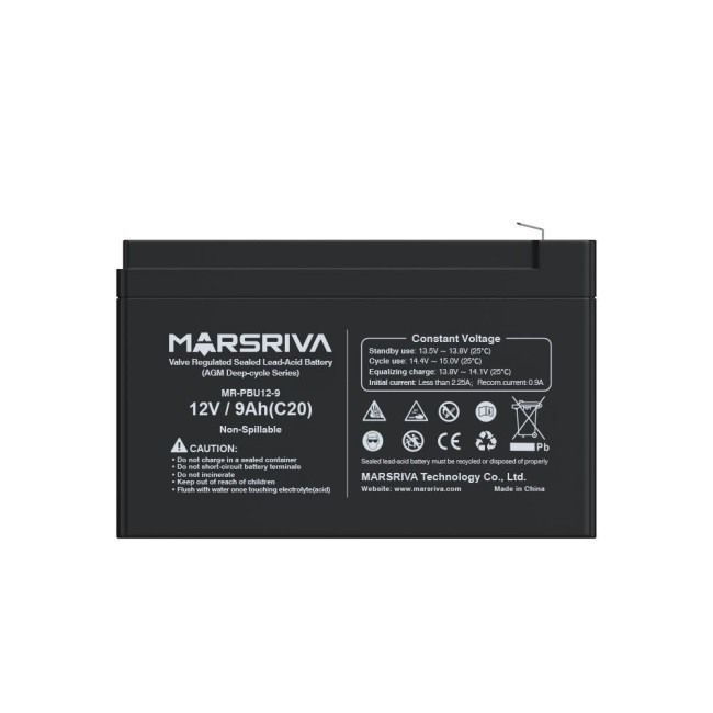 AGM батарея 12V/9Ah глибокого розряду  MR-PBU12/9Герметична свинцево-кислотна батарея 12V/9Ah, MARSRIVA MR-PBU12-9
