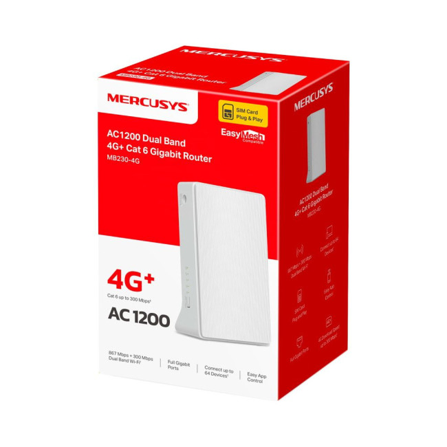 Мобільний бездротовий 4G-маршрутизатор Mercusys, MB230-4G MERCUSYS MB230-4G