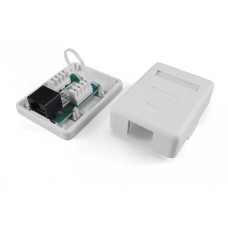 Розетка настінна 1 портова, Сat6, UTP, біла KINGDA KD-WP6034-C6
