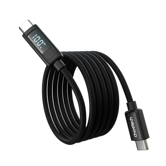 Силіконовий кабель PD100 Вт USB-C до USB-C для цифрового дисплея 1,8 м CHOETECH PD100W USB-C to USB-C 1.8m (XCC-1063)