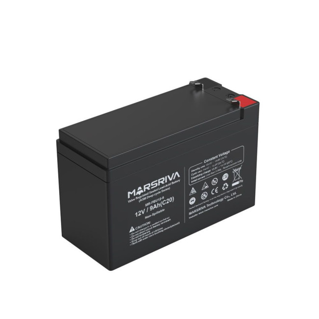AGM батарея 12V/9Ah глибокого розряду  MR-PBU12/9Герметична свинцево-кислотна батарея 12V/9Ah, MARSRIVA MR-PBU12-9