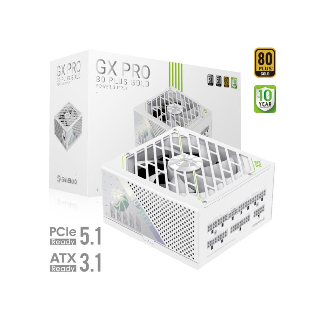 Блок живлення ATX 3.1 & PCIe5.1_ 1050W, 80+ Gold, fan 135mm,fully modular ,Japanese 105°C and solid GAMEMAX GX PRO 1050G WH
