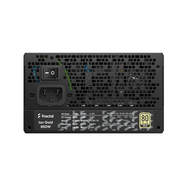 Блок живлення Ion 3 Gold 850W (ATX3.1, PCIe Gen5), чорний, повністю модульний FRACTAL DESIGN Ion 3 Gold 850W Black, EU (FD-P-IA3G-850-EU)