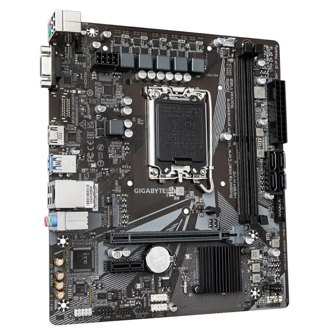 Mатеринська плата s1700 Intel H610 HDMI/VGA 2xDDR5 1xM.2 GbE LAN mATX GIGABYTE H610M H V2