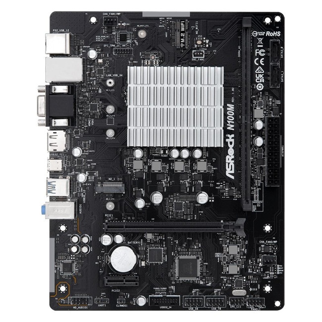 Материнська плата +CPU Intel N100 4core HDMI/DVI/VGA 1xDDR4 1xM.2 GbE LAN mATX ASROCK N100M