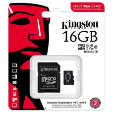 Карта пам'яті 16GB microSDHC/SDXC C10 A1 Industrial  100R/80W UHS-I Speed Class U3, V30, A1 +adapter KINGSTON SDCIT2/16GB