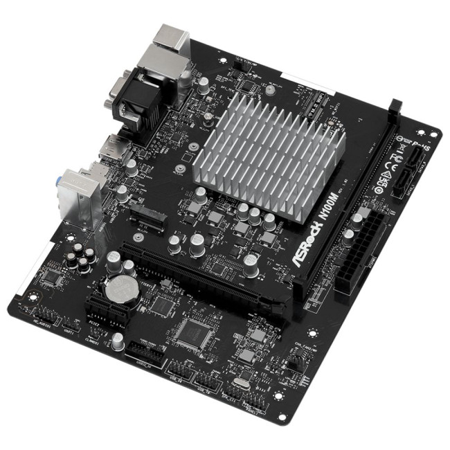 Материнська плата +CPU Intel N100 4core HDMI/DVI/VGA 1xDDR4 1xM.2 GbE LAN mATX ASROCK N100M