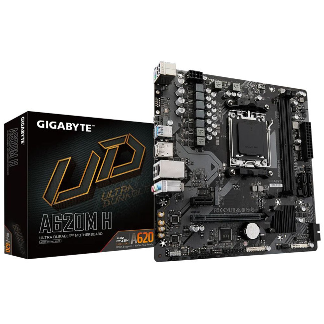 Mатеринська плата sAM5 AMD A620 DP/HDMI 1xM.2  GbE LAN mATX GIGABYTE A620M H