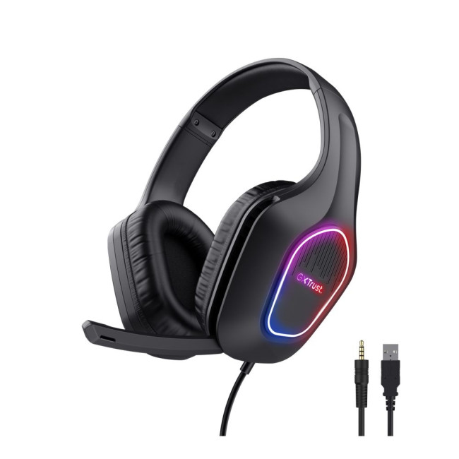 Гарнітура GXT 416 Zirox LED Headset Black TRUST GXT416 Zirox LED Headset Blk (25331)