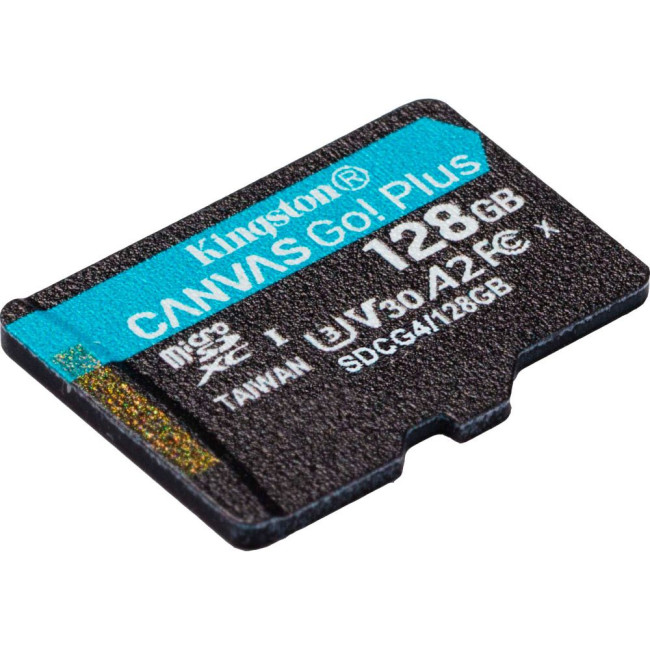 Карта пам'яті 128GB microSDXC Canvas Go Plus Gen4 200MB/s A2 U3 V30 Card + w/o ADP KINGSTON SDCG4/128GBSP