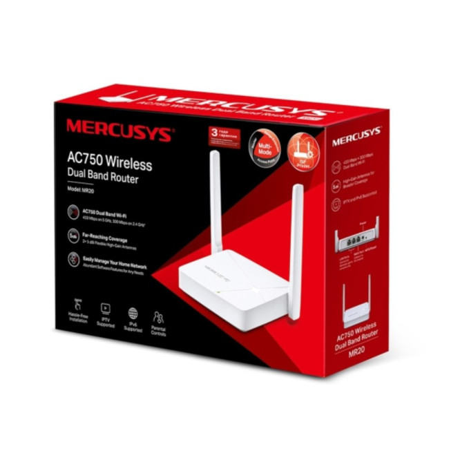 Бездротовий двосмуговий маршрутизатор MERCUSYS, MR20 MERCUSYS MR20