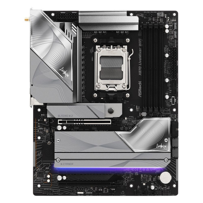 Mатеринська плата sAM5 AMD X870 4xDDR5 HDMI/2xUSB4 Type-C 4xM.2 5GbE LAN ATX ASROCK X870 LIVEMIXER WIFI