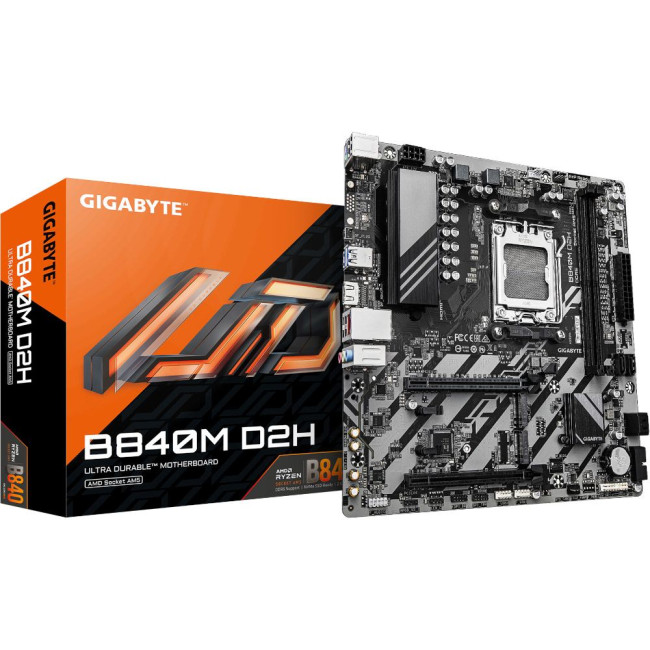 Mатеринська плата sAM5 AMD B840 HDMI  2xM.2  2.5GbE LAN mATX GIGABYTE B840M D2H