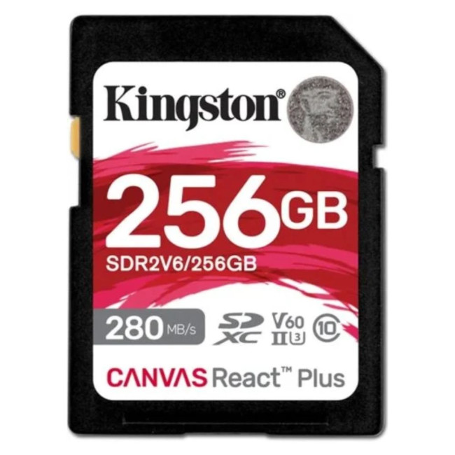 Карта пам'яті 256GB SDXC Canvas React Plus SDXC UHS-II 280R/150W U3 V60 KINGSTON SDR2V6/256GB