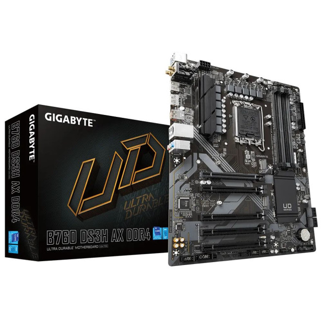 Mатеринська плата s1700 Intel B760 HDMI/DP 2xM.2 GbE LAN ATX GIGABYTE B760 DS3H AX DDR4