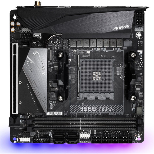 Mатеринська плата sAM4 AMD B550 2xHDMI/DP2xM.2 (PCIe 4.0) USB 3.2 2.5 GbE LAN mini-ITX GIGABYTE B550I AORUS PRO AX