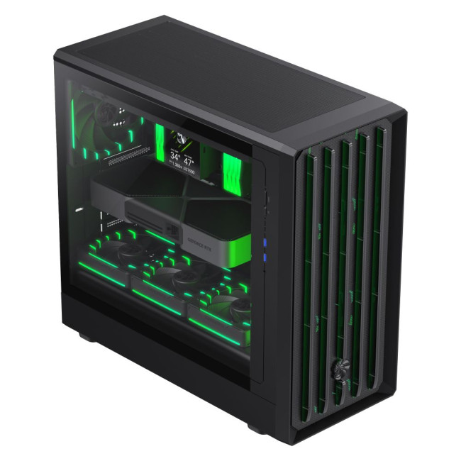 Корпус комп'ютерний Mid Tower без блока живлення  ATX, M-ATX,ITX, Tempered Glass,Mesh,USB3.0x2,Type- GAMEMAX CLAW 460 BK