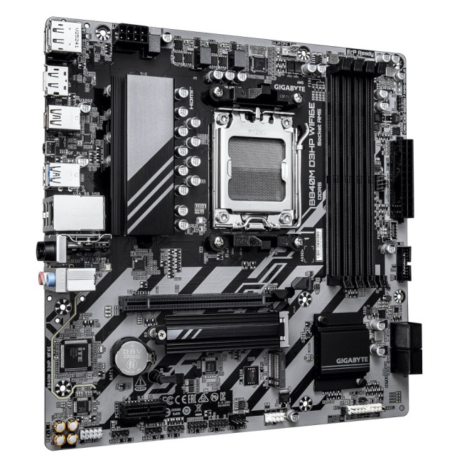 Mатеринська плата sAM5 AMD B840 2хDP/HDMI 4xDDR5 2xM.2 GbE LAN mATX GIGABYTE B840M D3HP WIFI6E