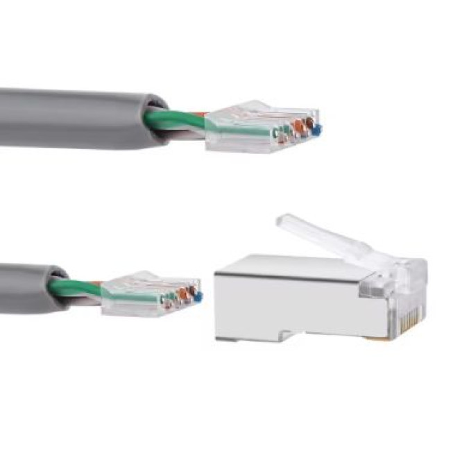 Конектор RJ45, STP, 6 cat, 8p8c (100шт пакунок), зі вставкою KINGDA KD-PG8003-C6/100