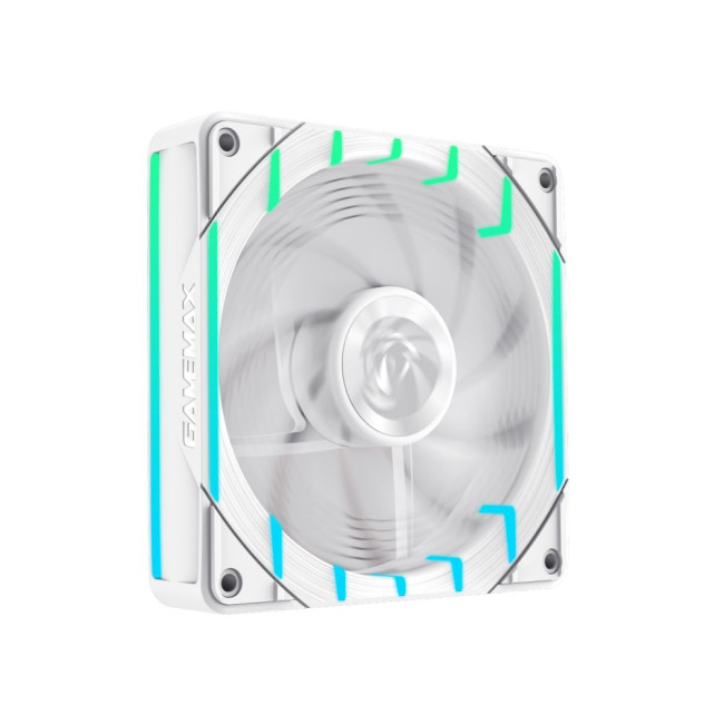 Кулер для корпусу 120мм  3pin AURA (M/F)&4pin PWM Air Flow66.89 CFM Static Air Pressure2.62mm - H2ON GAMEMAX Tornado T12 ARGB-RW