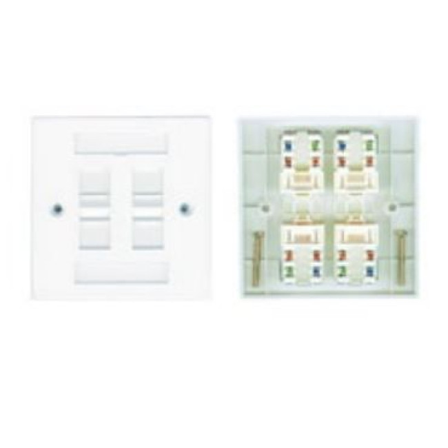 Розетка 4хRJ45, UTP 5e, внутр., біла MOLEX WNC-00009-02