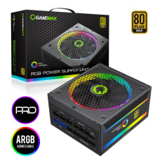Блок живлення 750W, 80 Gold,ARGB ring fan 140mm,fully modularOPP, OVP, UVP, OCP, OTP, SCP GAMEMAX RGB 750 PRO (ATX3.1 PCIe5.1)