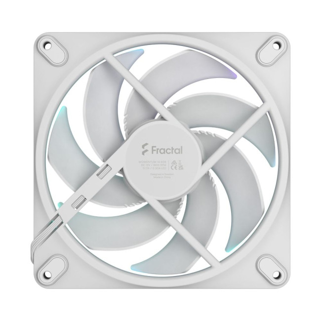 Вентилятор для корпусу 140 мм, білий, ARGB PWM, Zero-RPM capability, Momentum 14 RGB White FRACTAL DESIGN Momentum 14 RGB White (FD-F-MR1-1402)
