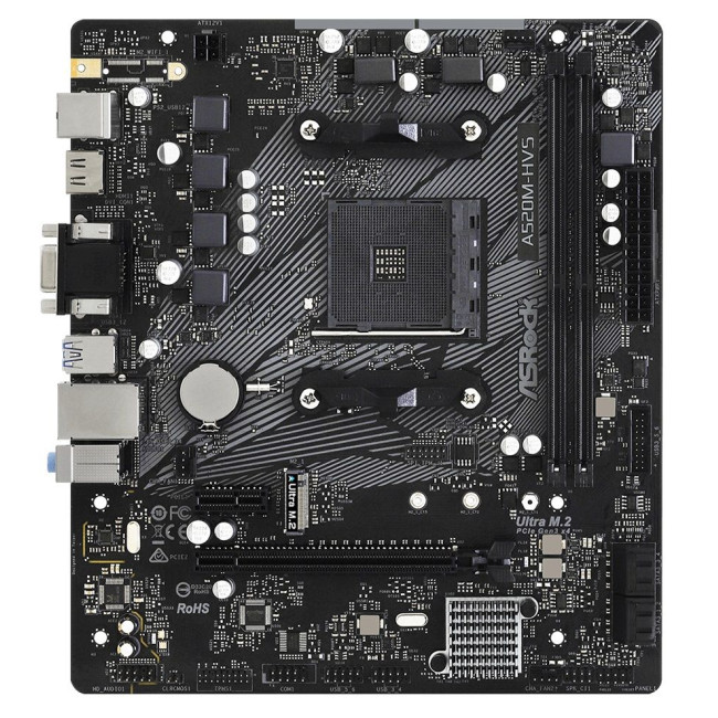 Материнська плата AMD AM4 A520 2DDR4 1PCIex16 VGA/HDMI ASROCK A520M-HVS