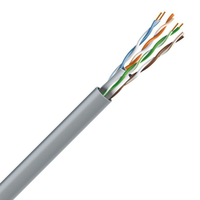 Кабель cat.6 U/UTP, 4х2х23 AWG (305м) сірий ZZKM 7091005