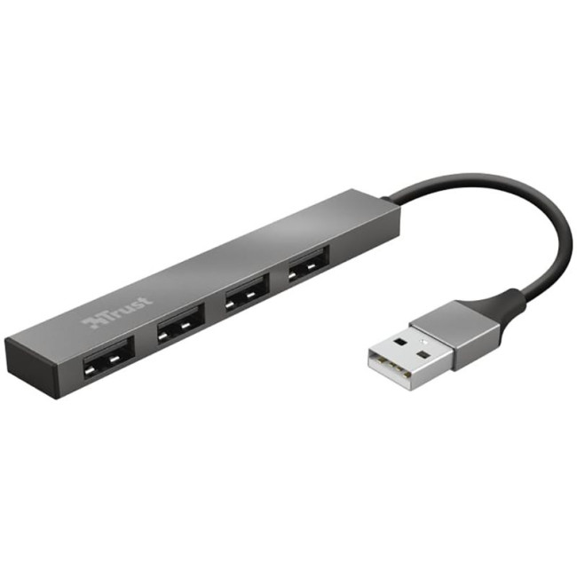 4-Портовий Концентратор Halyx Aluminium Mini USB 2.0 Hub TRUST Halyx 4-PORT Mini USB 2.0 Hub (23786)