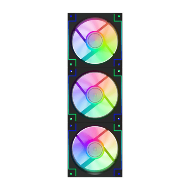 Кулер для корпусу  120мм  КІТ 3*120ммmm Black frame ARGB Fan 3 in 1 Kit GAMEMAX RD300 BK
