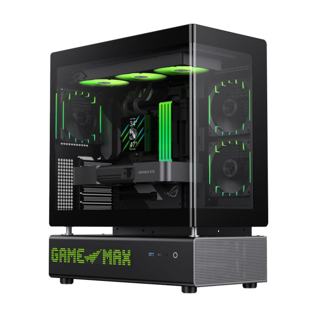 Корпус комп'ютерний Mid Tower без блока живлення  ATX,M-ATX,ITX. (Support BTF),Tempered Glass,Mesh,U GAMEMAX N90 BG