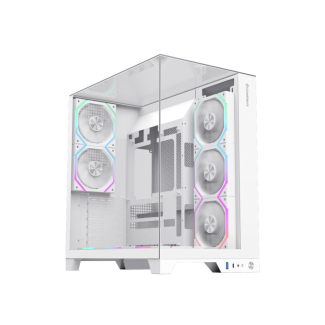 Корпус ATX без блока живлення, загартоване скло, ATX,M-ATX,ITX, VGA Card Length Up to 400 GAMEMAX Infinity Pro WH