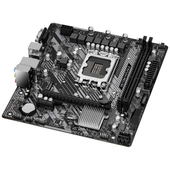 Mатеринська плата s1700 Intel H610 HDMI/VGA 1xM.2 2xDDR4 2.5GbE LAN mATX ASROCK H610M-HVS/M.2 R2.0
