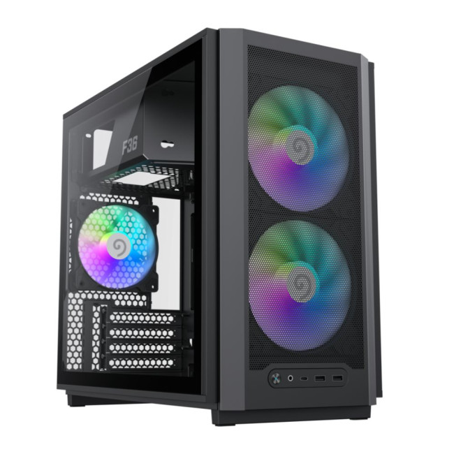 Корпус Micro ATX без блока живлення, чорний, загартоване скло, Mini Tower, M-ATX(200mm), Mini ITX GAMEMAX F36 BK
