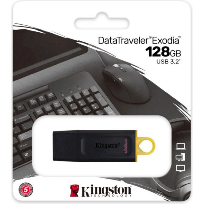 Флеш пам'ять USB 3.2 Gen1 DataTraveler Exodia (Black + Yellow) KINGSTON DTX/128GB