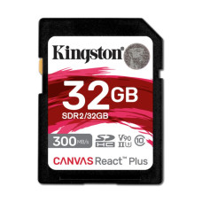 Карта пам'яті 32GB SDXC UHS-II Canvas React Plus 280R/100W U3, V60 for Full HD/4K KINGSTON SDR2/32GB
