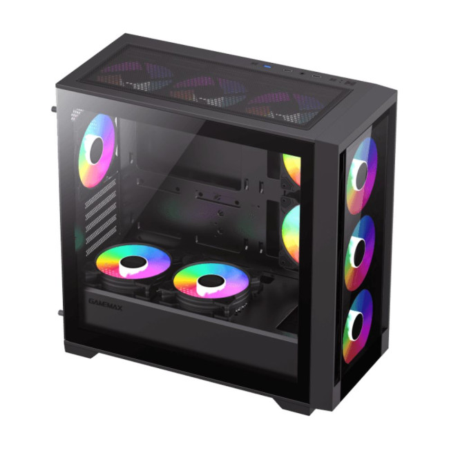 Корпус Micro ATX без блока живлення, закалене скло GAMEMAX Defender TG