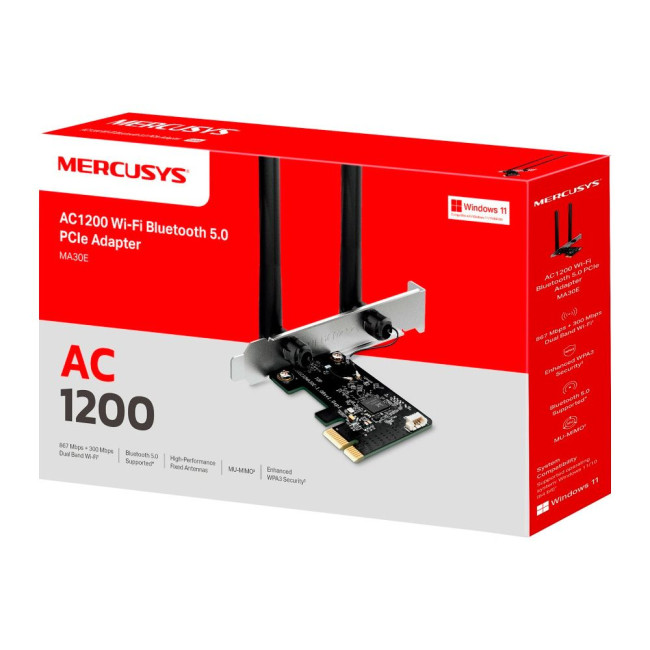 Бездротовий мережевий PCI-E адаптер MERCUSYS, MA30 E MERCUSYS MA30E