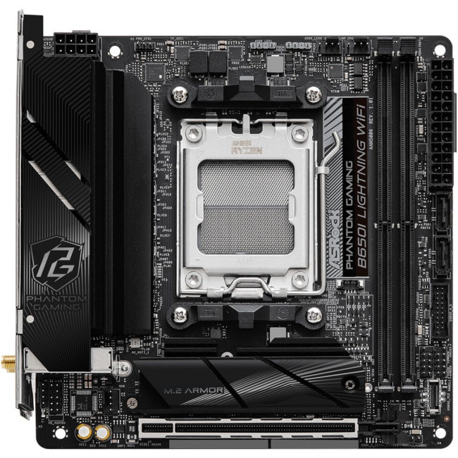 Mатеринська плата sAM5 AMD B650 HDMI 2xM.2 2xDDR5 2.5GbE LAN mini-ITX ASROCK B650I LIGHTNING WIFI